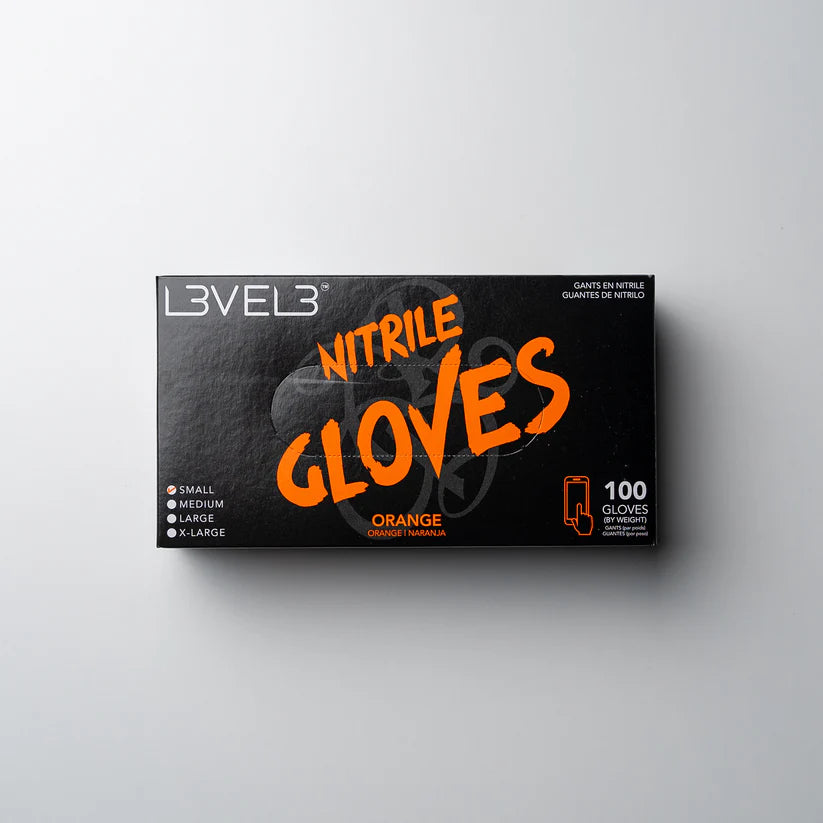 NITRILE GLOVES - ORANGE - MEDIUM