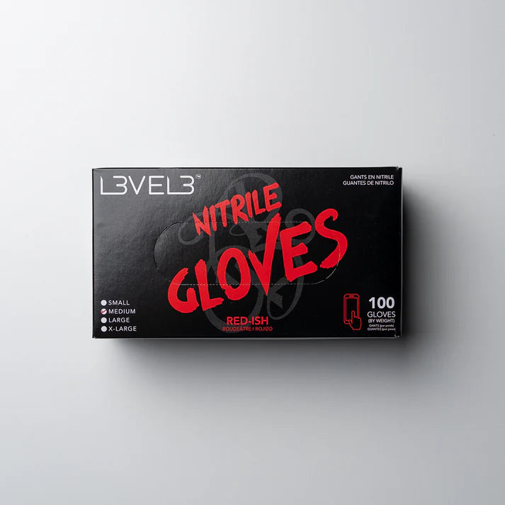 NITRILE GLOVES - RED-ISH - LARGE
