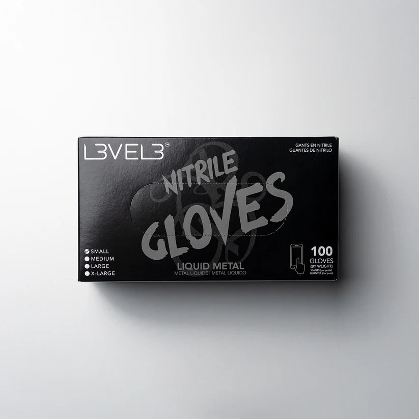 NITRILE GLOVES LIQUID METAL LARGE 100 COUNT