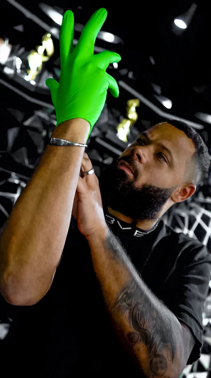 NITRILE GLOVES - LIME - MEDIUM