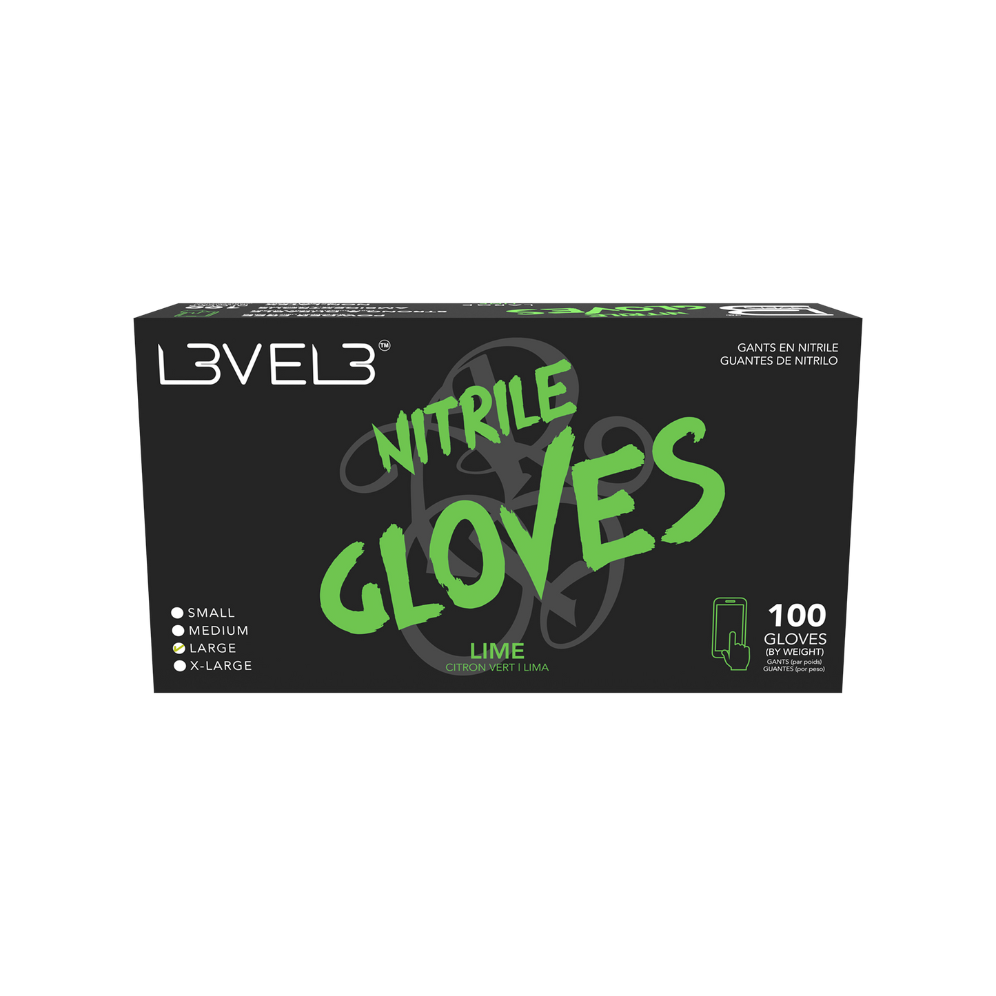 NITRILE GLOVES MEDIUM LIME 100CT