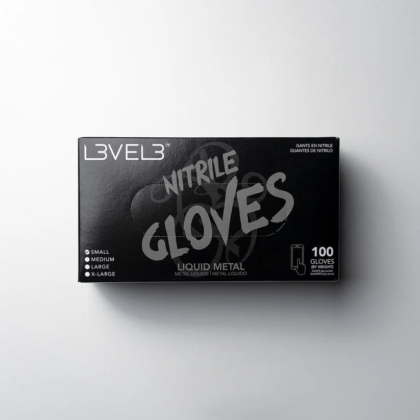 NITRILE GLOVES LIQUID METAL LARGE 100 COUNT